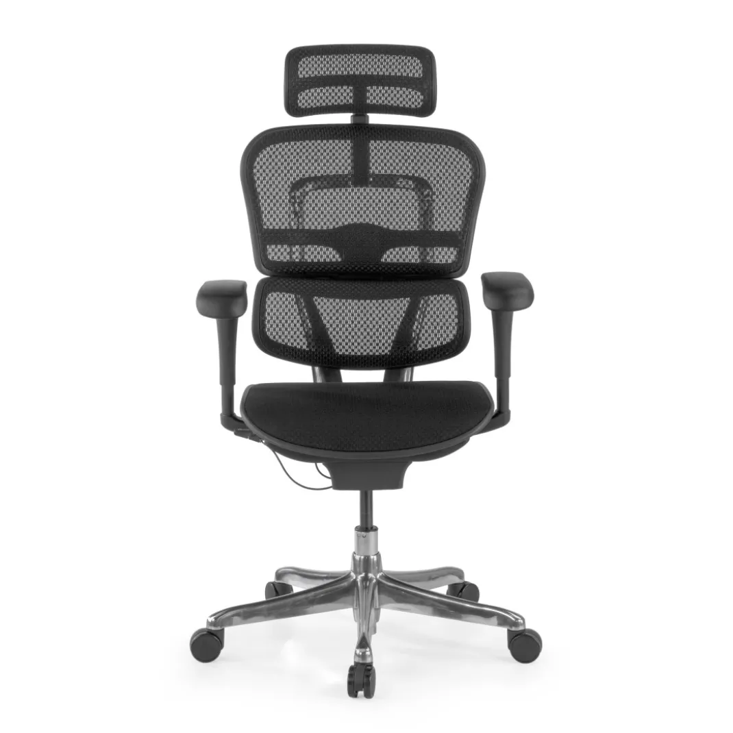 Silla Ergonómica Ergohuman V2, asiento tapizado, estructura negra