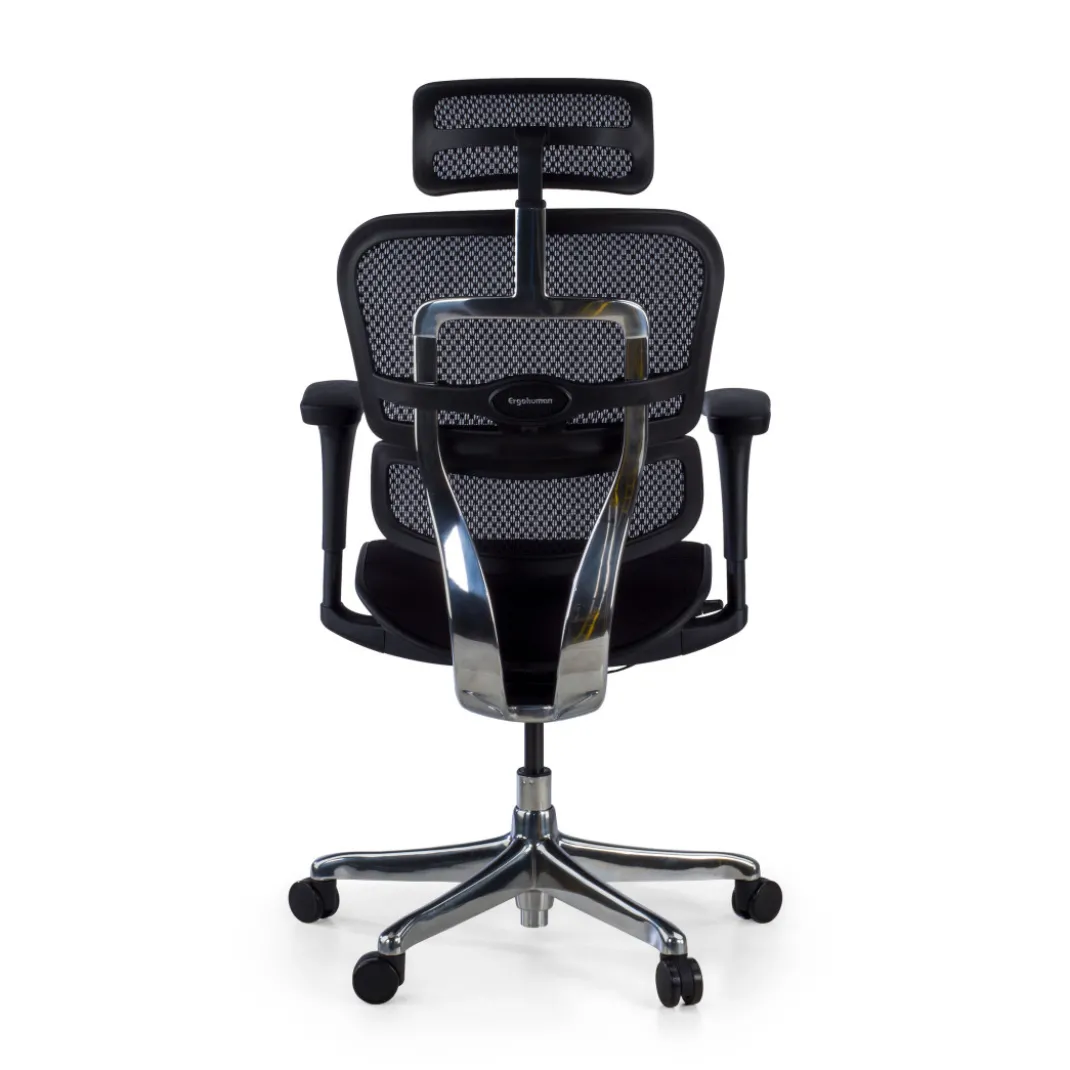 Silla Ergonómica Ergohuman V2, asiento tapizado, estructura negra