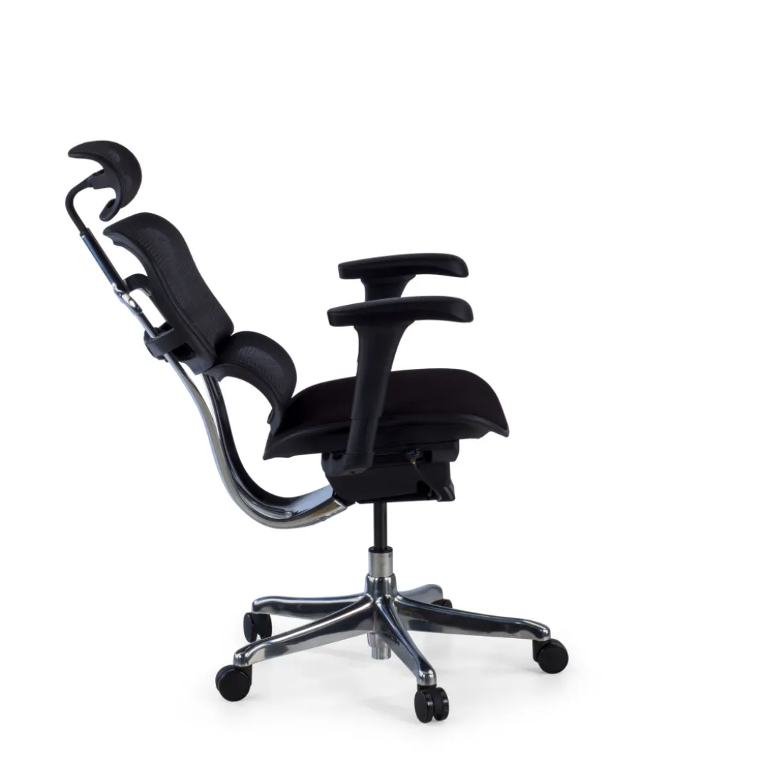Silla Ergonómica Ergohuman V2, asiento tapizado, estructura negra