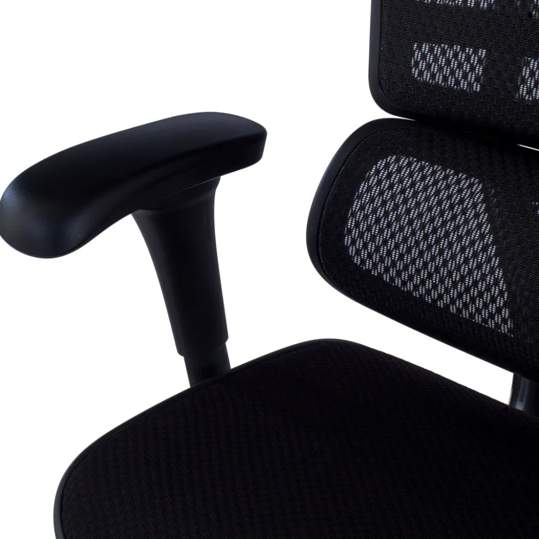 Silla Ergonómica Ergohuman V2, asiento tapizado, estructura negra