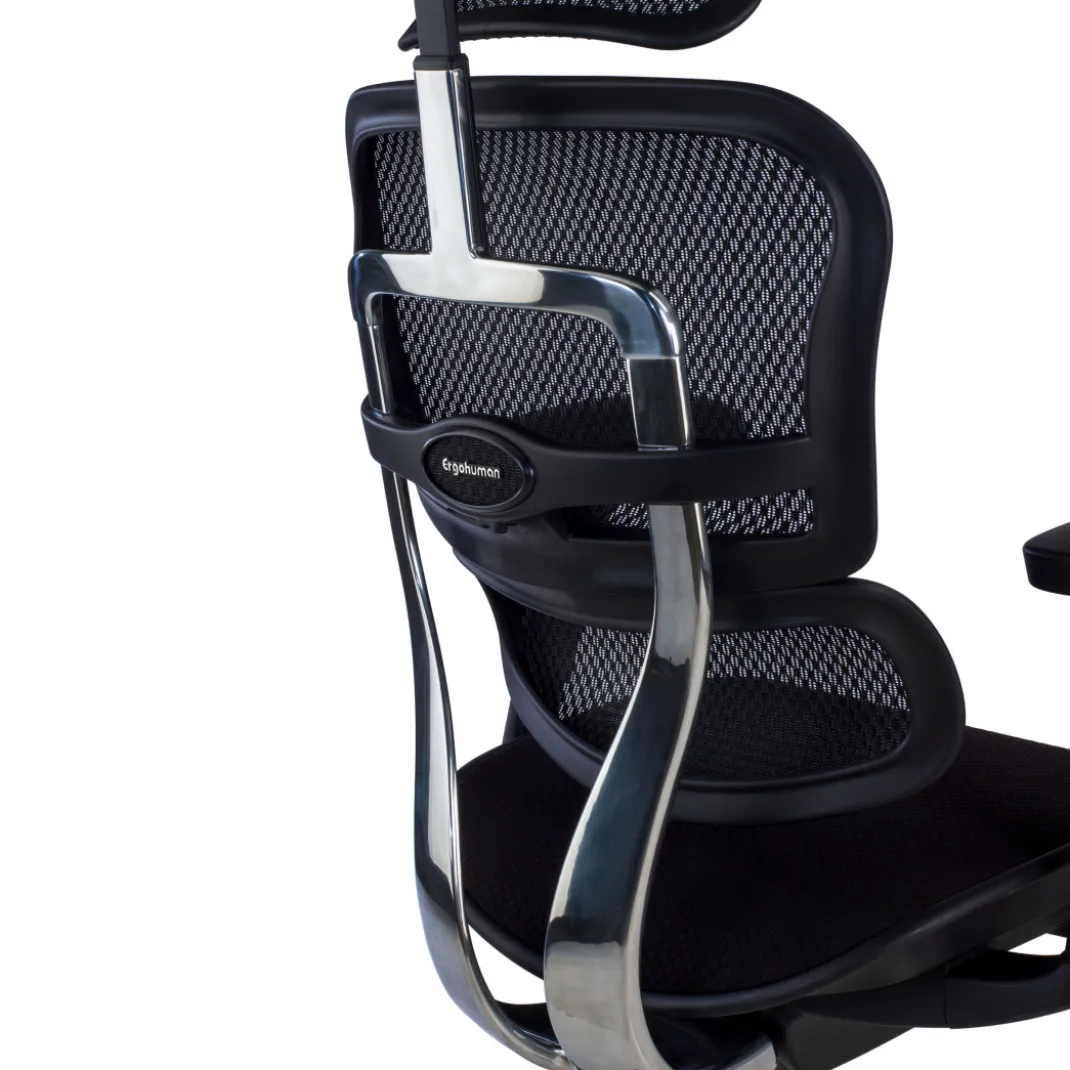 Silla Ergonómica Ergohuman V2, asiento tapizado, estructura negra