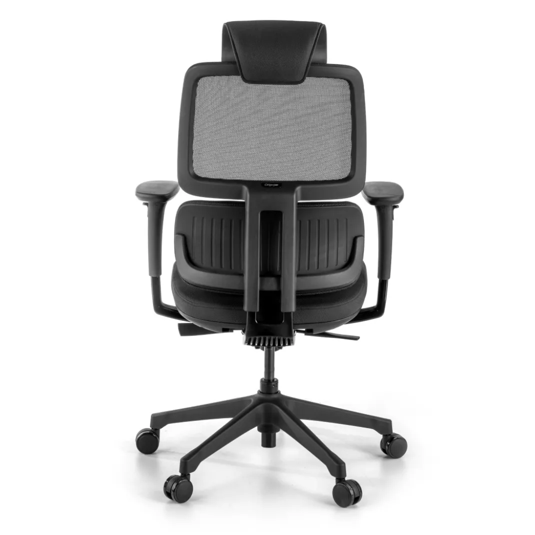 Silla ergonomica Focus, reposacabezas, doble cojin lumbar