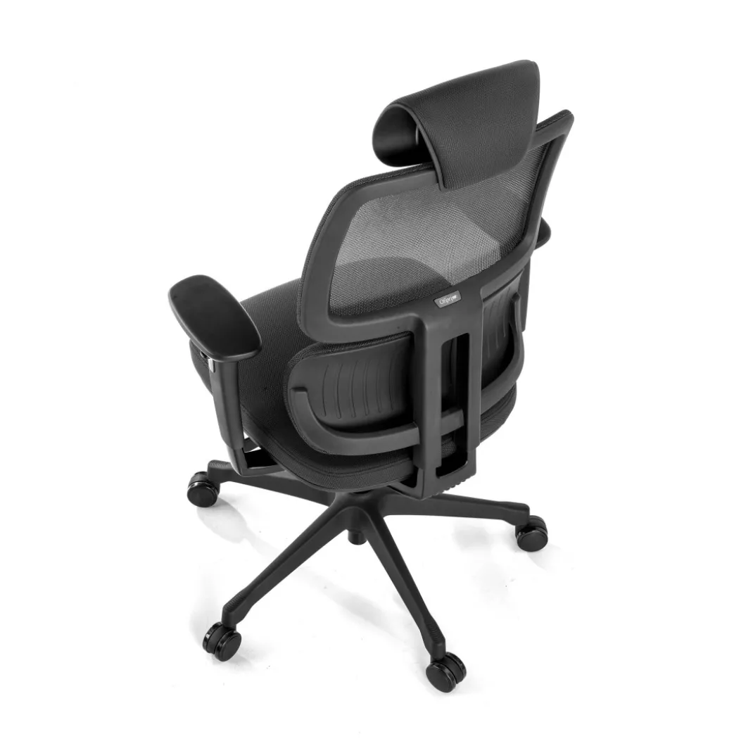 Silla ergonomica Focus, reposacabezas, doble cojin lumbar