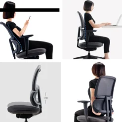 Silla ergonomica Focus, reposacabezas, doble cojin lumbar