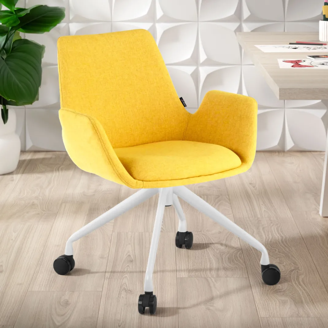 Silla Giratoria Elodie, estructura con ruedas