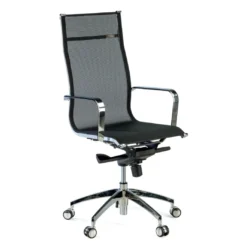 Silla oficina de diseño Croma, respaldo alto, red transpirable
