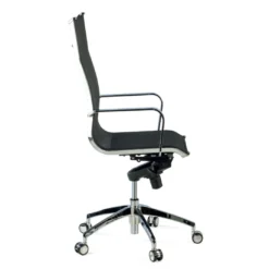 Silla oficina de diseño Croma, respaldo alto, red transpirable