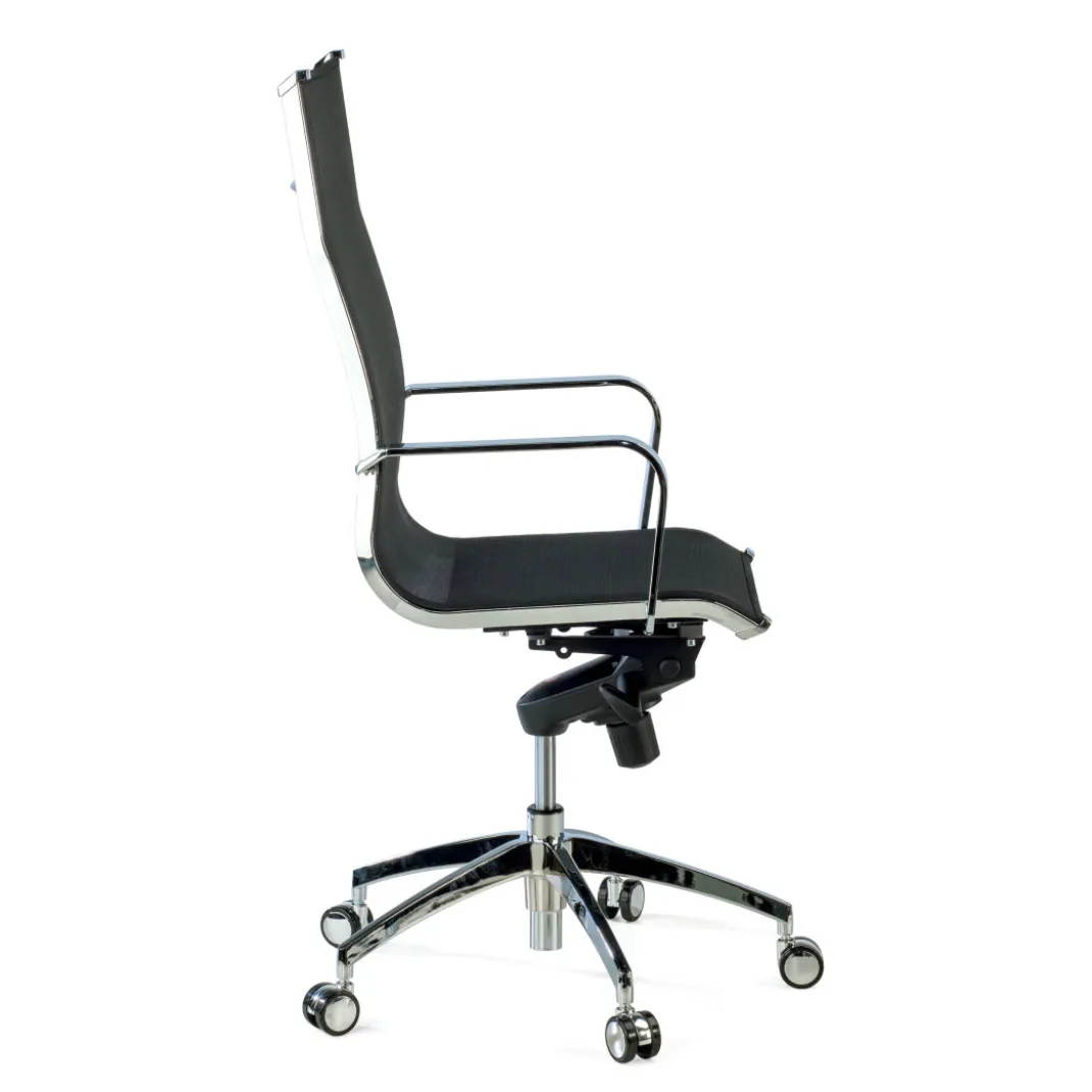 Silla oficina de diseño Croma, respaldo alto, red transpirable