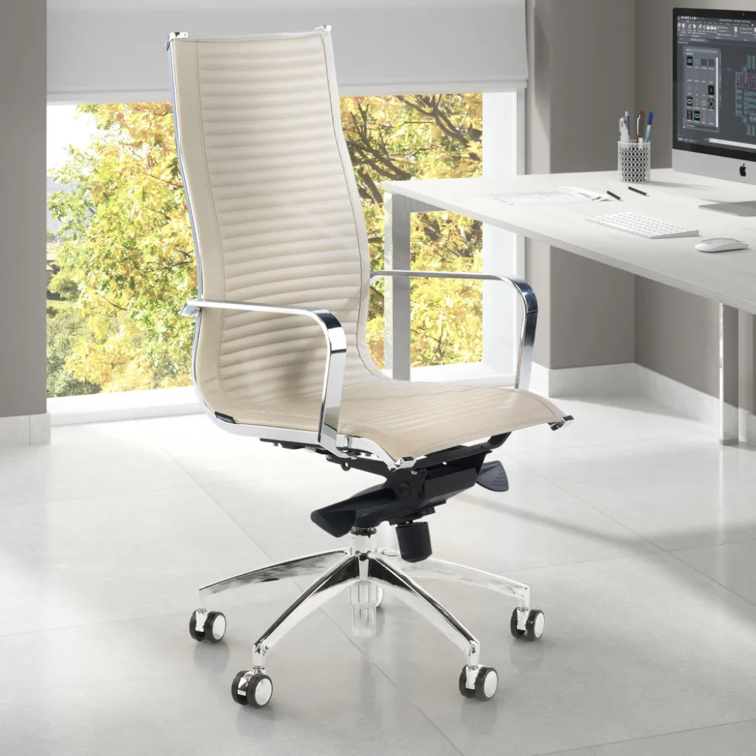 Silla oficina de diseño Croma, respaldo alto