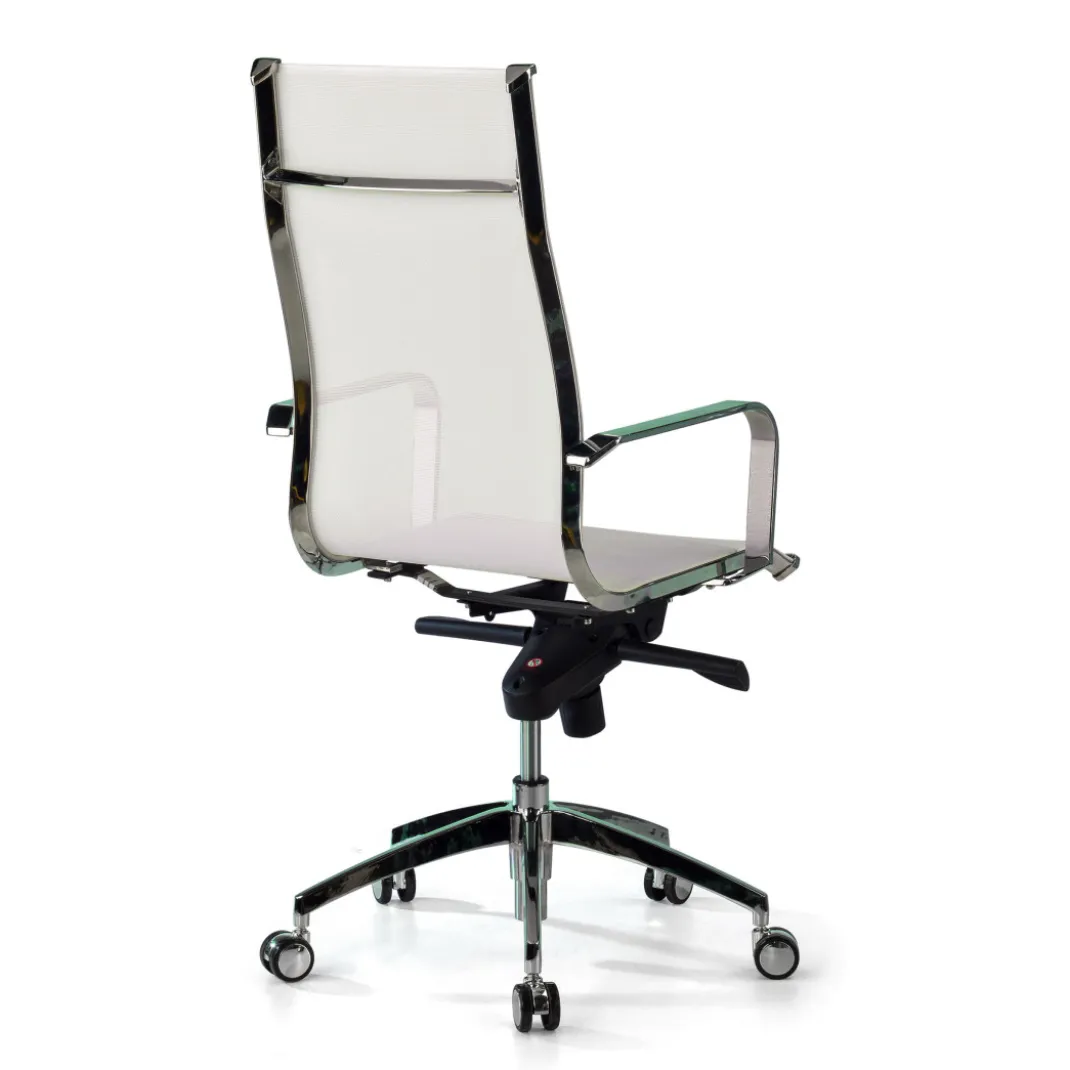 Silla oficina de diseño Croma, respaldo alto, red transpirable