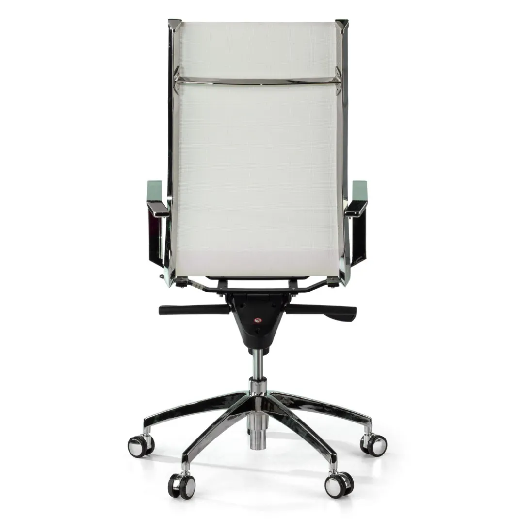 Silla oficina de diseño Croma, respaldo alto, red transpirable
