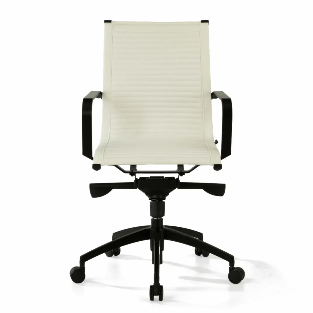 Silla oficina de diseño Croma, respaldo bajo, estructura negra