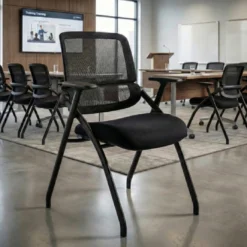 Silla plegable de formación Flexia, respaldo de red, apilable