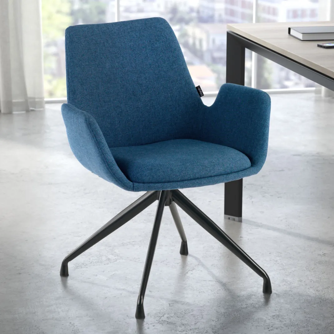 Silla Reuniones Elodie, gran acolchado, estructura giratoria