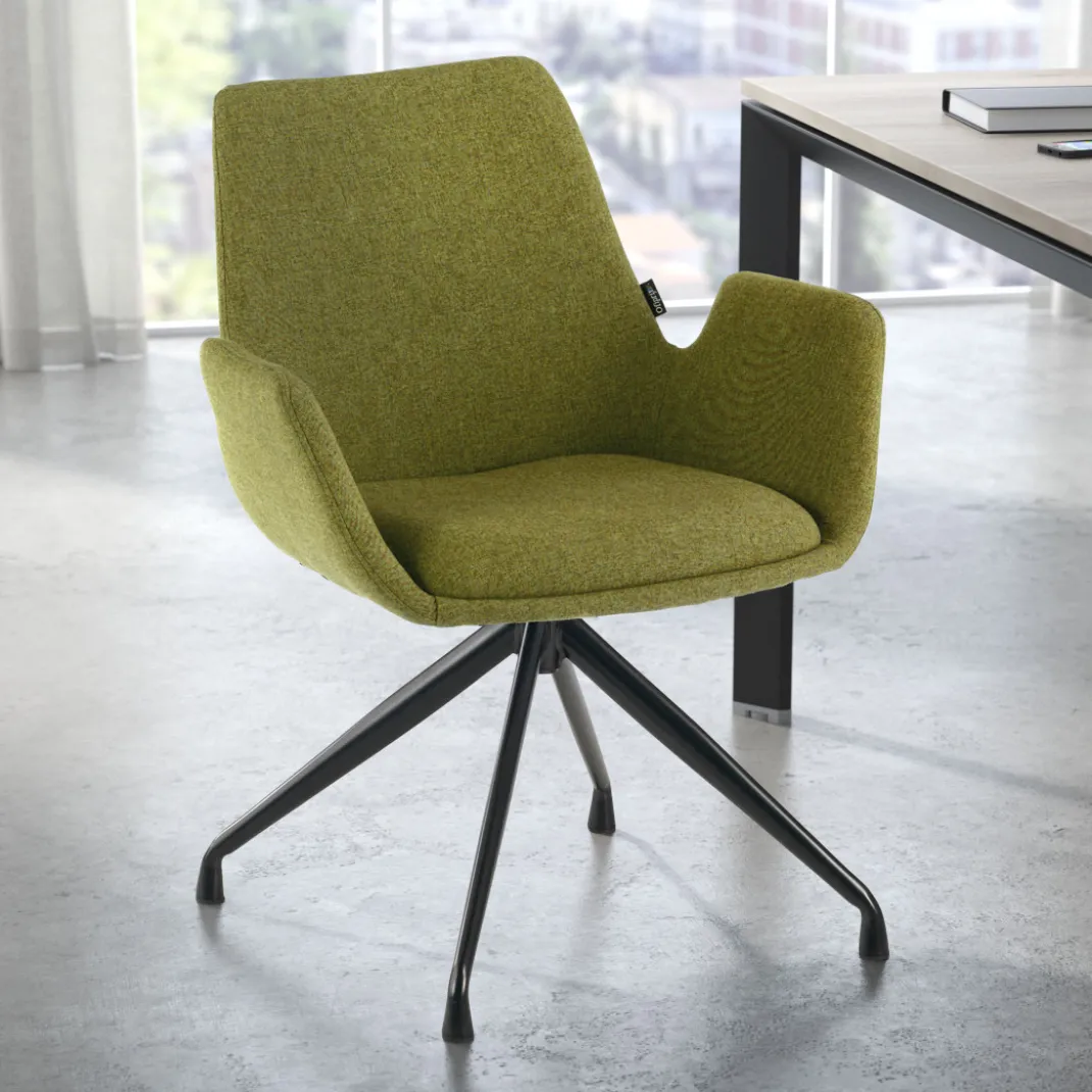 Silla Reuniones Elodie, gran acolchado, estructura giratoria