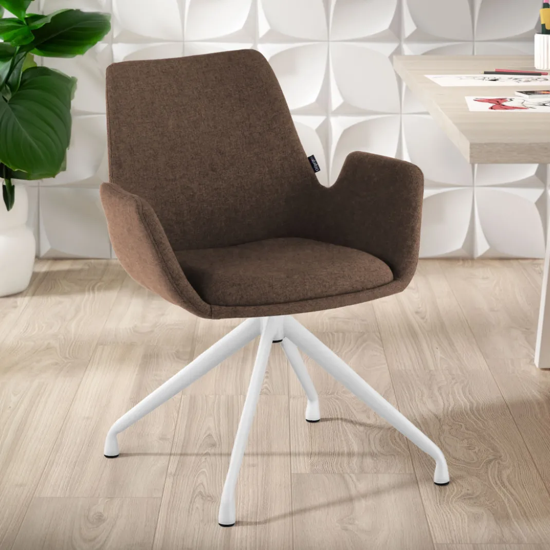 Silla Reuniones Elodie, gran acolchado, estructura giratoria