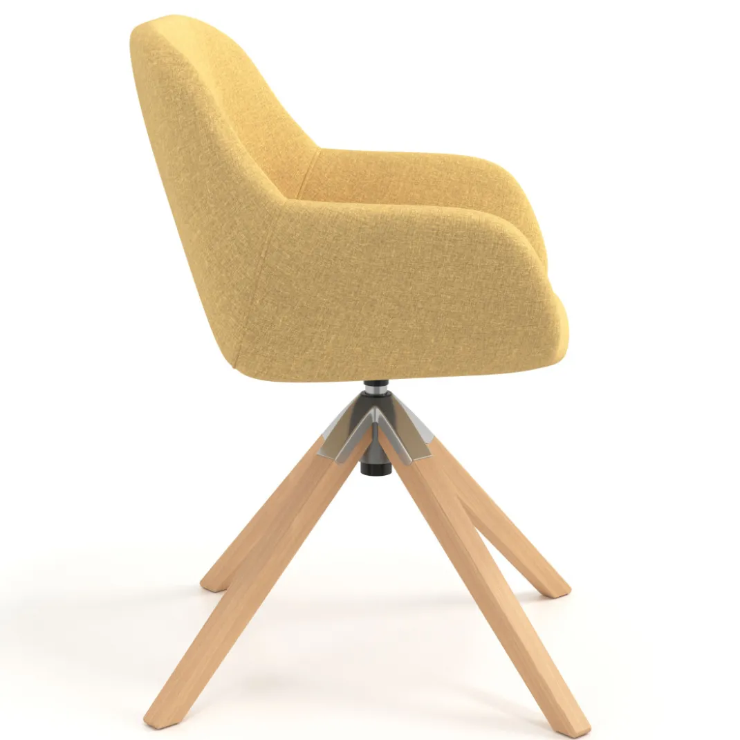 Silla reuniones moon base de madera maciza mecanismo giratorio