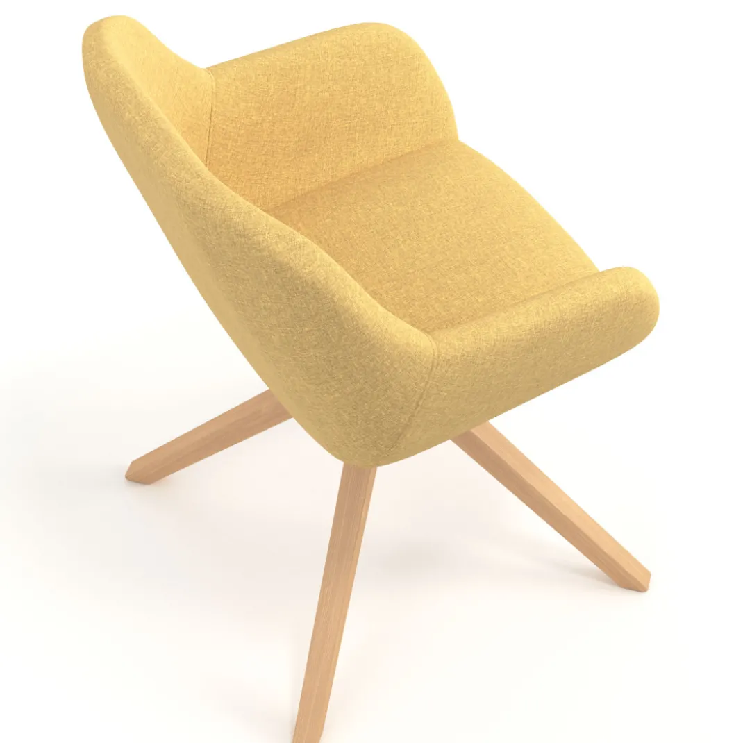 Silla reuniones moon base de madera maciza mecanismo giratorio