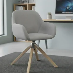 Silla reuniones moon base de madera maciza mecanismo giratorio
