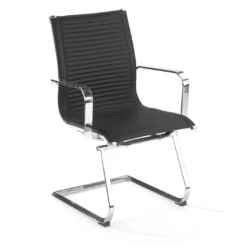 Sillón confidente de oficina Croma, estructura patín