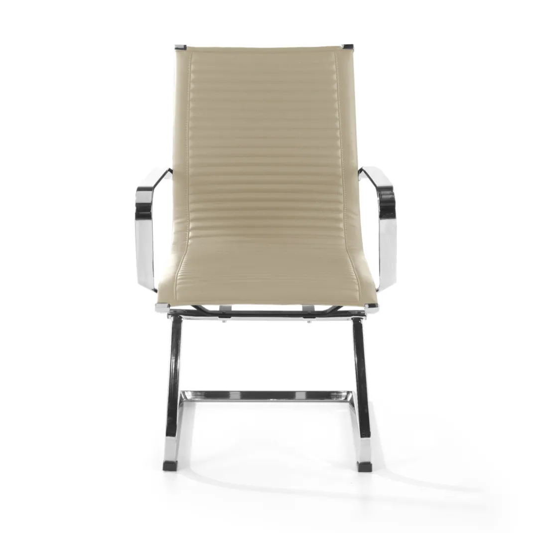 Sillón confidente de oficina Croma, estructura patín
