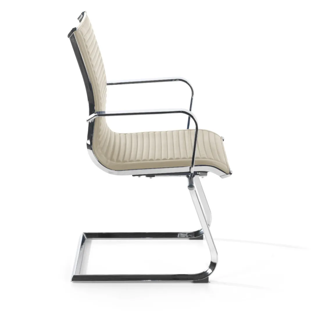Sillón confidente de oficina Croma, estructura patín