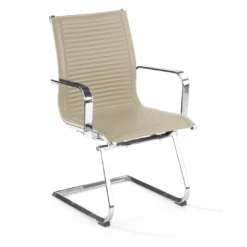 Sillón confidente de oficina Croma, estructura patín