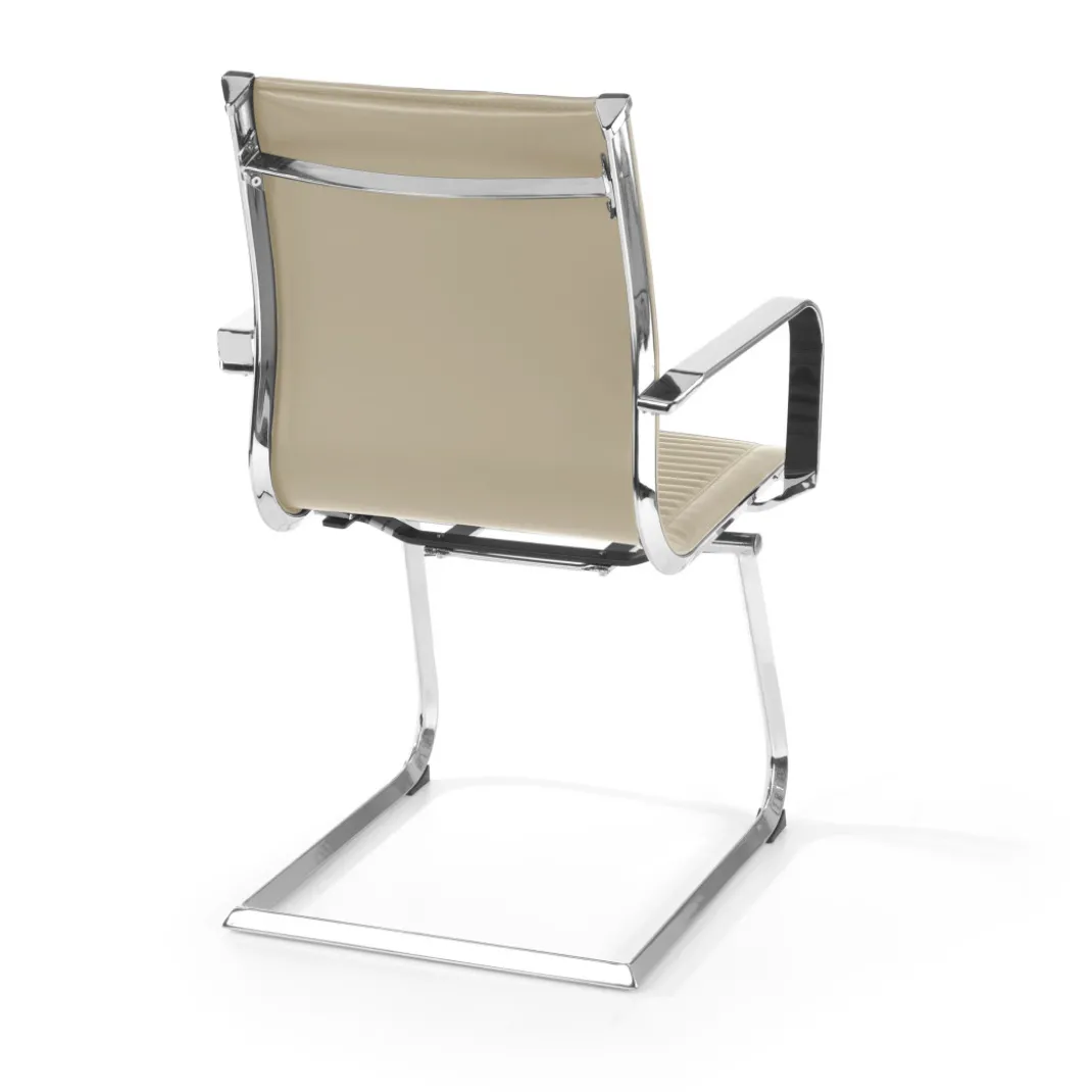 Sillón confidente de oficina Croma, estructura patín