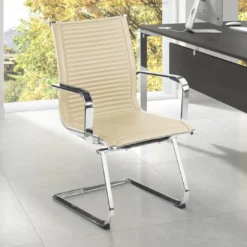 Sillón confidente de oficina Croma, estructura patín
