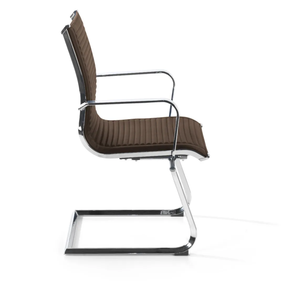 Sillón confidente de oficina Croma, estructura patín