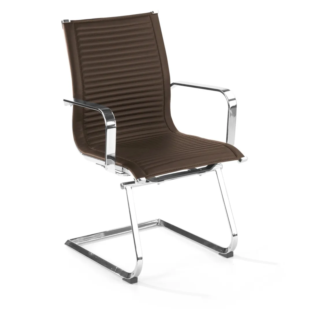Sillón confidente de oficina Croma, estructura patín