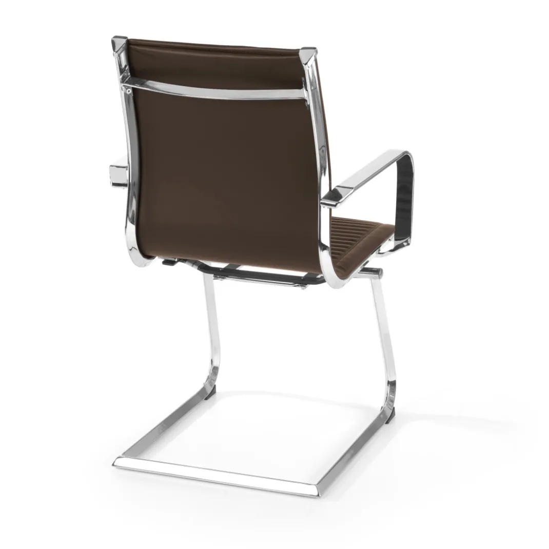 Sillón confidente de oficina Croma, estructura patín