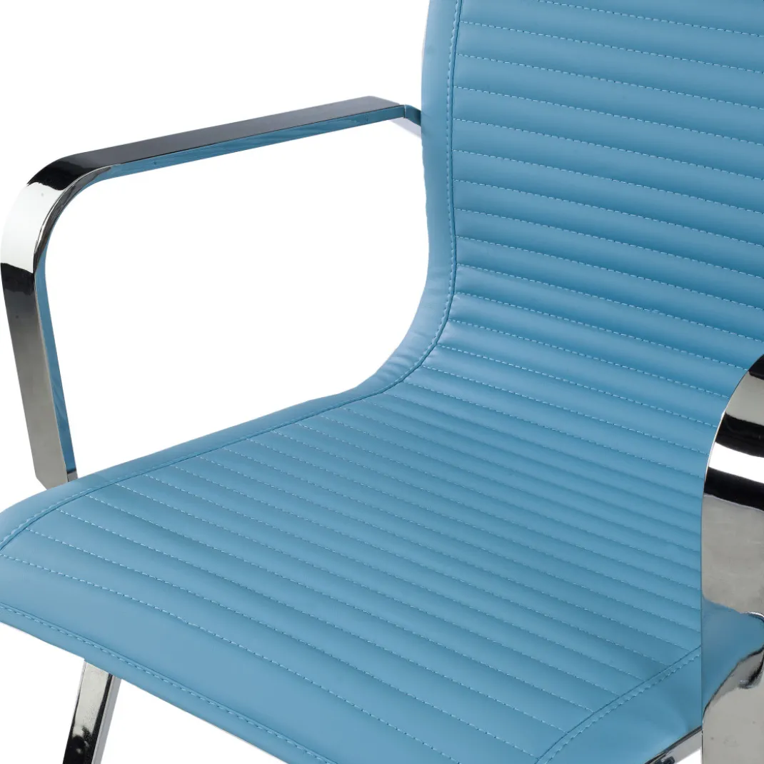 Sillón confidente de oficina Croma, estructura patín