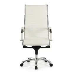 Sillón de dirección Virginia, marco cromado, piel natural