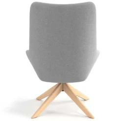 Sillón de Espera Capri, respaldo Alto, base giratoria madera