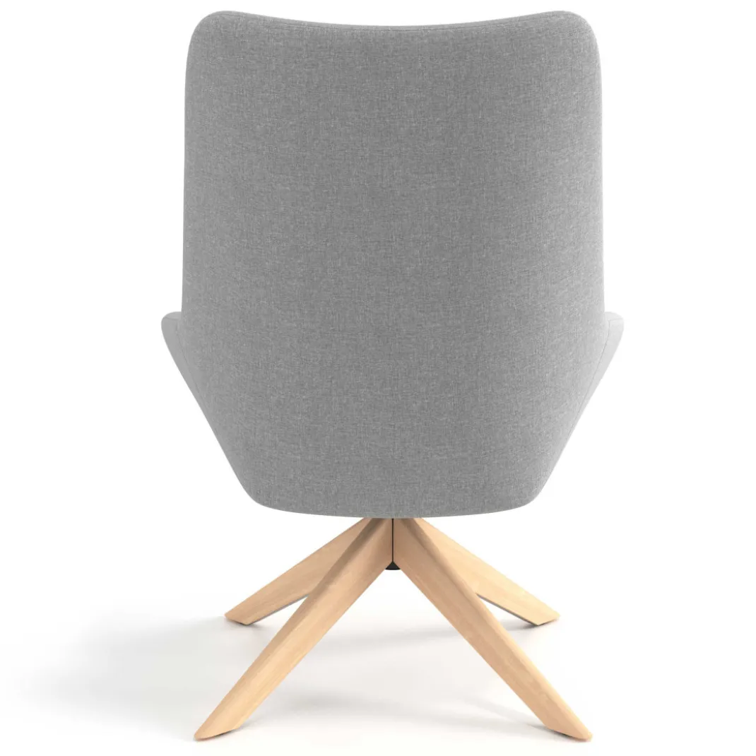 Sillón de Espera Capri, respaldo Alto, base giratoria madera