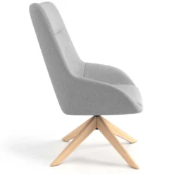 Sillón de Espera Capri, respaldo Alto, base giratoria madera