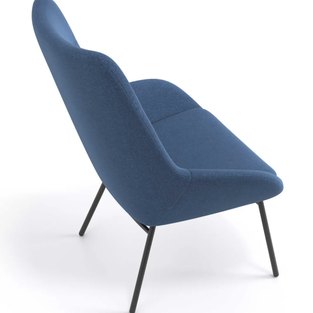 Sillón de Espera Capri, respaldo Alto, base 4 patas metal