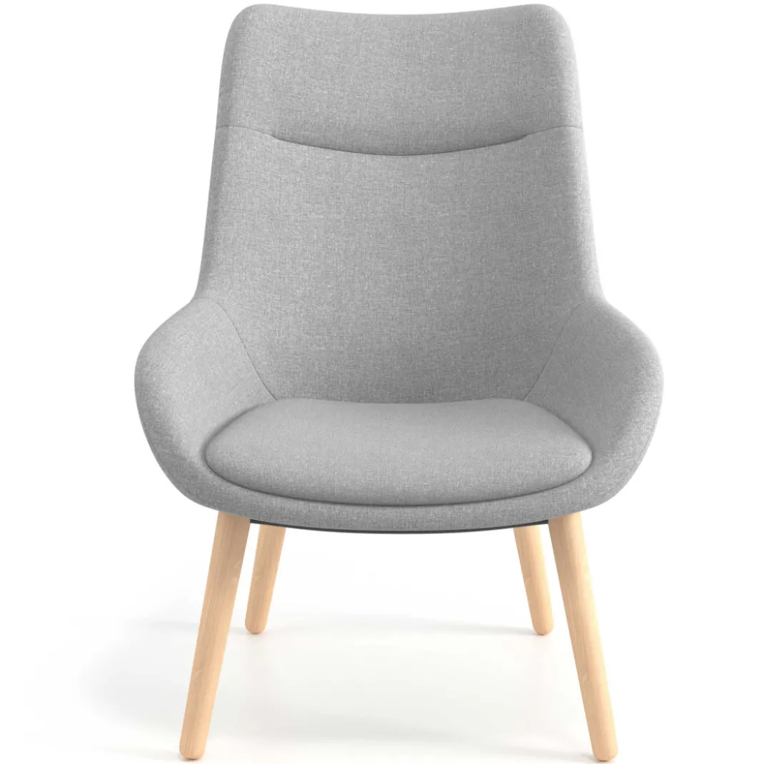 Sillón de Espera Capri, respaldo Alto, base 4 patas madera