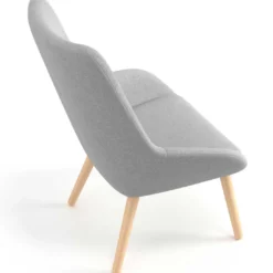 Sillón de Espera Capri, respaldo Alto, base 4 patas madera