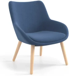 Sillón de Espera Capri, respaldo Medio, base 4 patas madera