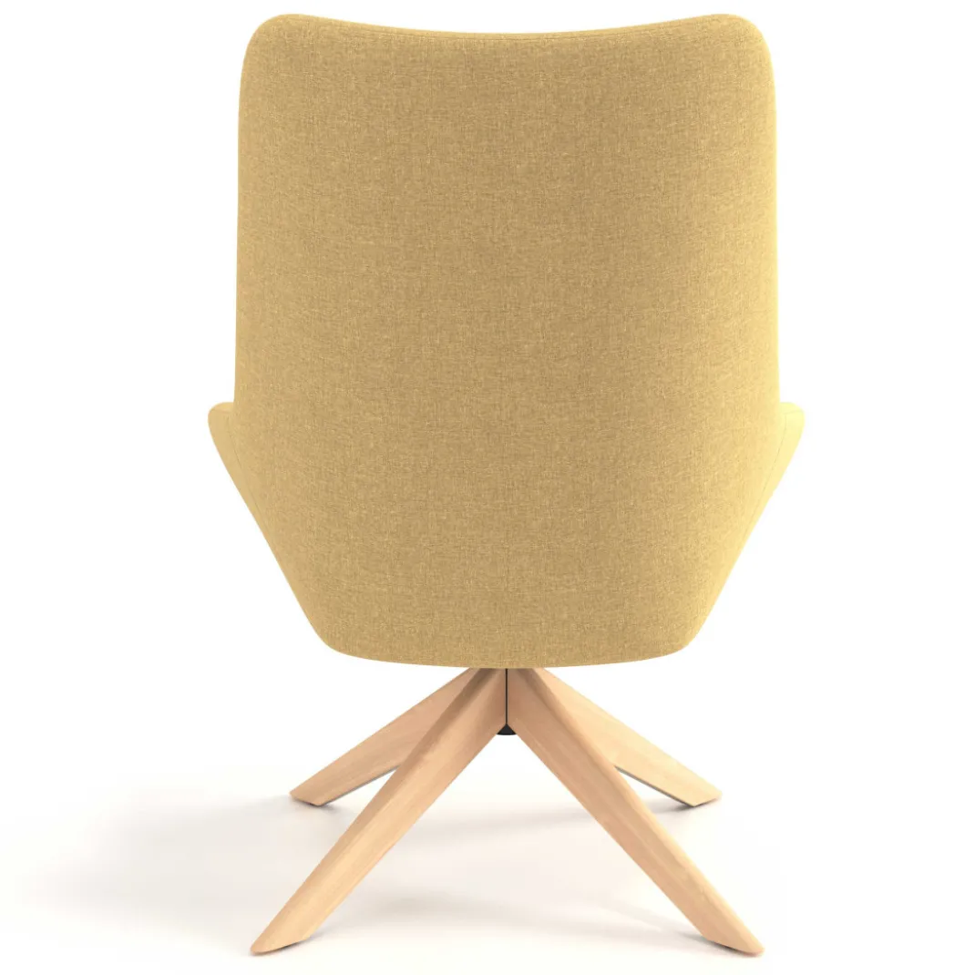 Sillón de Espera Capri, respaldo Alto, base giratoria madera