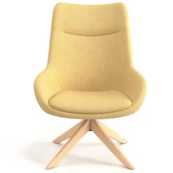 Sillón de Espera Capri, respaldo Alto, base giratoria madera