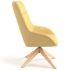 Sillón de Espera Capri, respaldo Alto, base giratoria madera