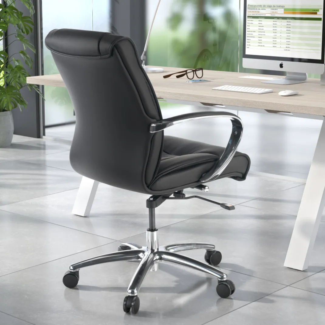 Sillón de oficina Bahía respaldo bajo Ecopiel