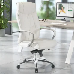Sillón de oficina Bahia ecopiel, brazos de aluminio