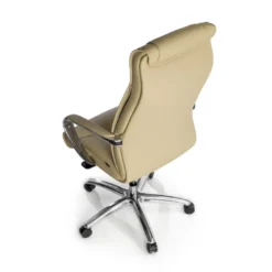 Sillón de oficina Bahia piel natural, brazos de aluminio