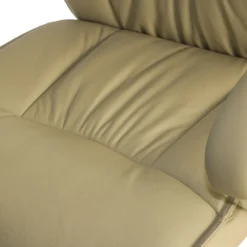 Sillón de oficina Bahia piel natural, brazos de aluminio