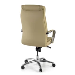 Sillón de oficina Bahia piel natural, brazos de aluminio