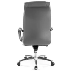 Sillón de oficina Bahia piel natural, brazos de aluminio